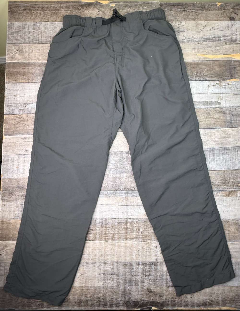 PrAna Breathe Pants Mens Size XL x 34 Hiking Climbing Gray Elastic Waist Camp
